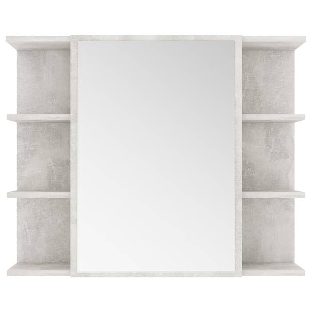 The Living Store Badkamerset - Betongrijs - Spiegelkast 80x20.5x64cm - Hoge kast 30x30x179cm - Medium kast 30x30x95cm -