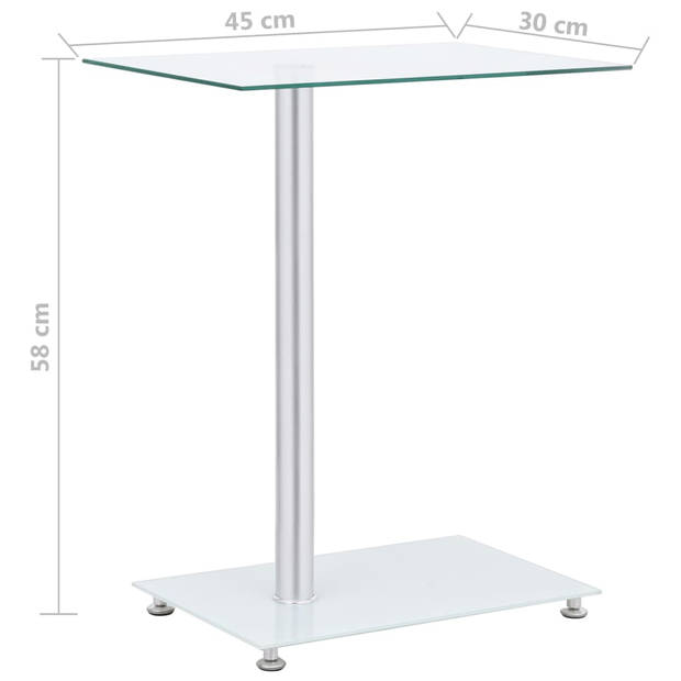 vidaXL Bijzettafel U-vormig 45x30x58 cm gehard glas transparant