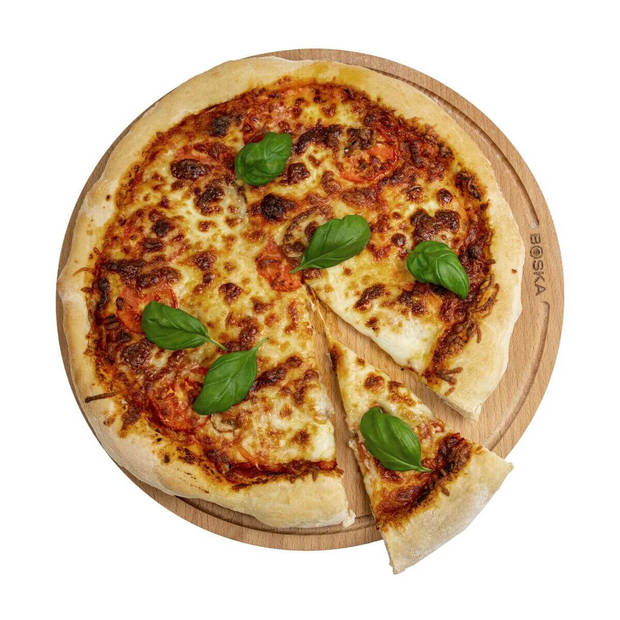 Pizzaplank Amigo L - Serveerplank ?34cm - Beukenhout - Met opvanggeul