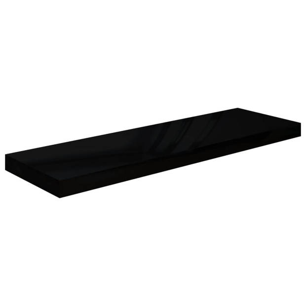 vidaXL Wandschap zwevend 80x23,5x3,8 cm MDF hoogglans zwart