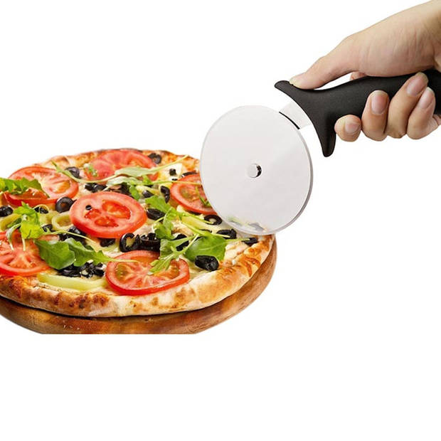 Decopatent® PRO Pizzaroller - RVS Pizzasnijder met kunststof handvat -