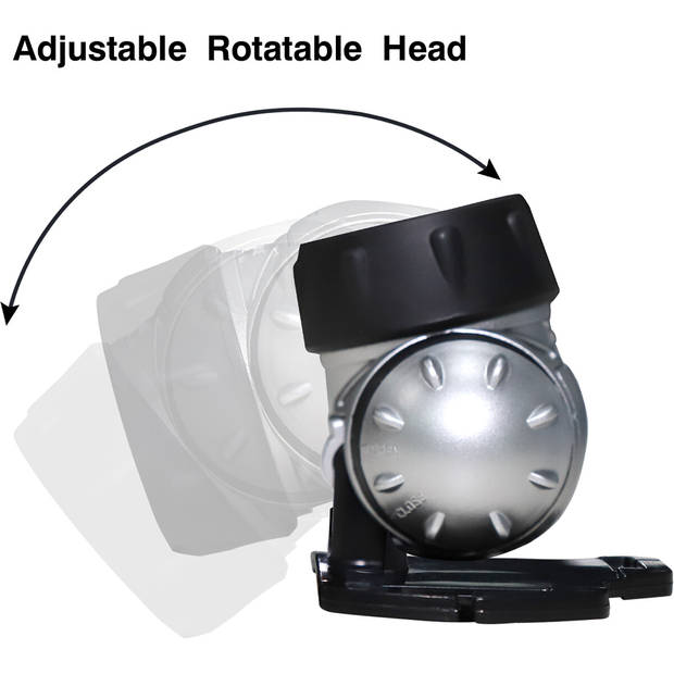LED Hoofdlamp - Aigi Heady - Waterdicht - 35 Meter - Kantelbaar - 18 LED's - 1.1W - Zilver Vervangt 9W