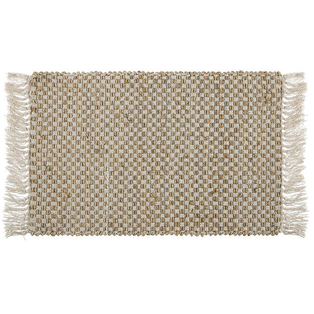 Beliani ZERDALI - Laagpolig-Beige-Katoen, Jute