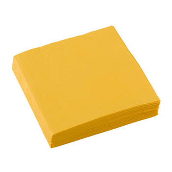 Amscan servetten geel 25 x 25 cm 20 stuks