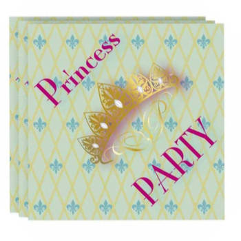 20x Princess party thema servetten 33 x 33 cm voor meisjes - Feestservetten