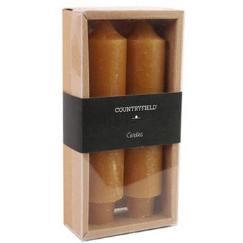 Countryfield kaarsen Vela 15,5 cm wax oranje 2 stuks