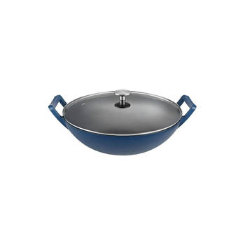 Blokker Buccan - Hamersley - Gietijzeren wokpan 36cm - Blauw aanbieding