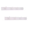 2x Garderobekapstokken / jashaken / wandkapstokken wit metaal 4x enkele haak 32.2 x 4.3 cm - Kapstokken