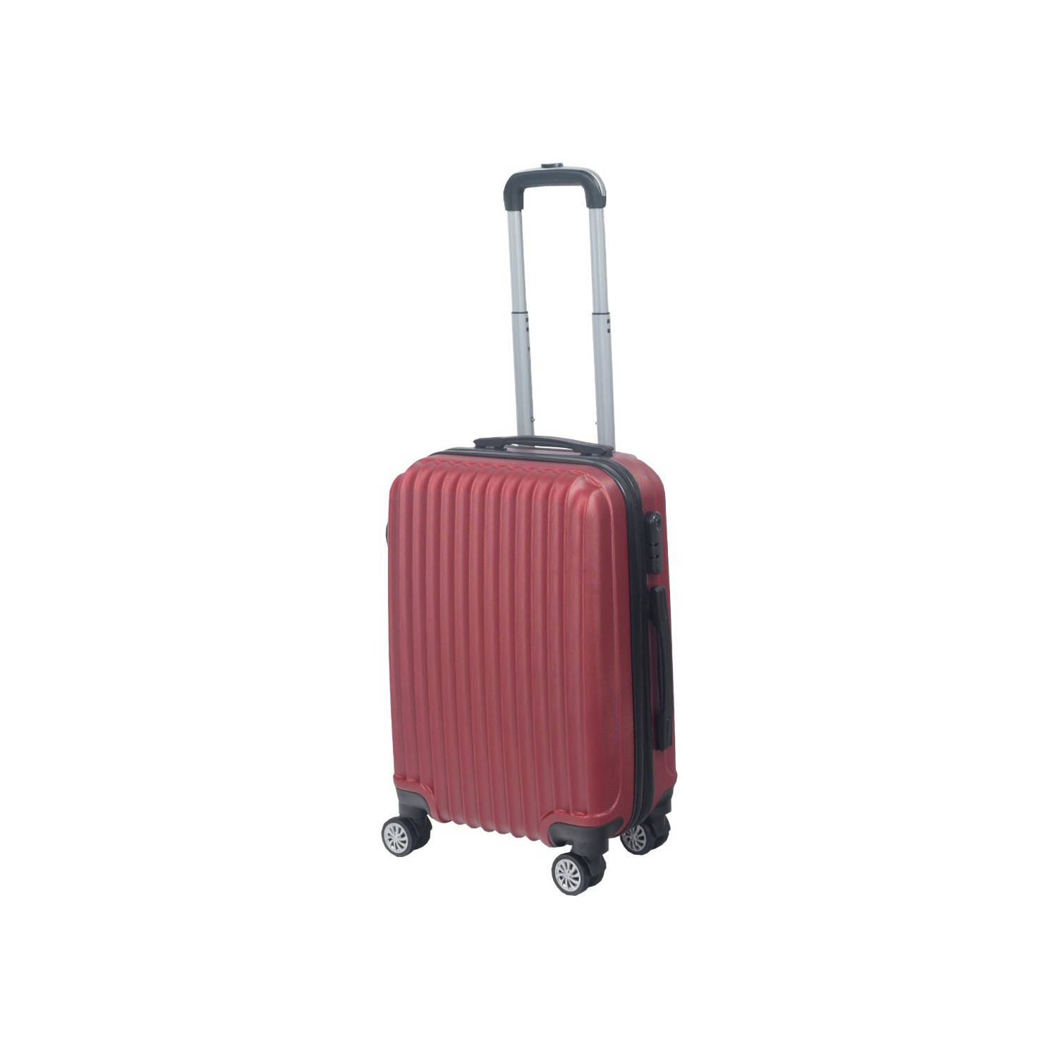 Handbagage Koffer 55cm Rood 4 Wielen Trolley Met Pin Slot