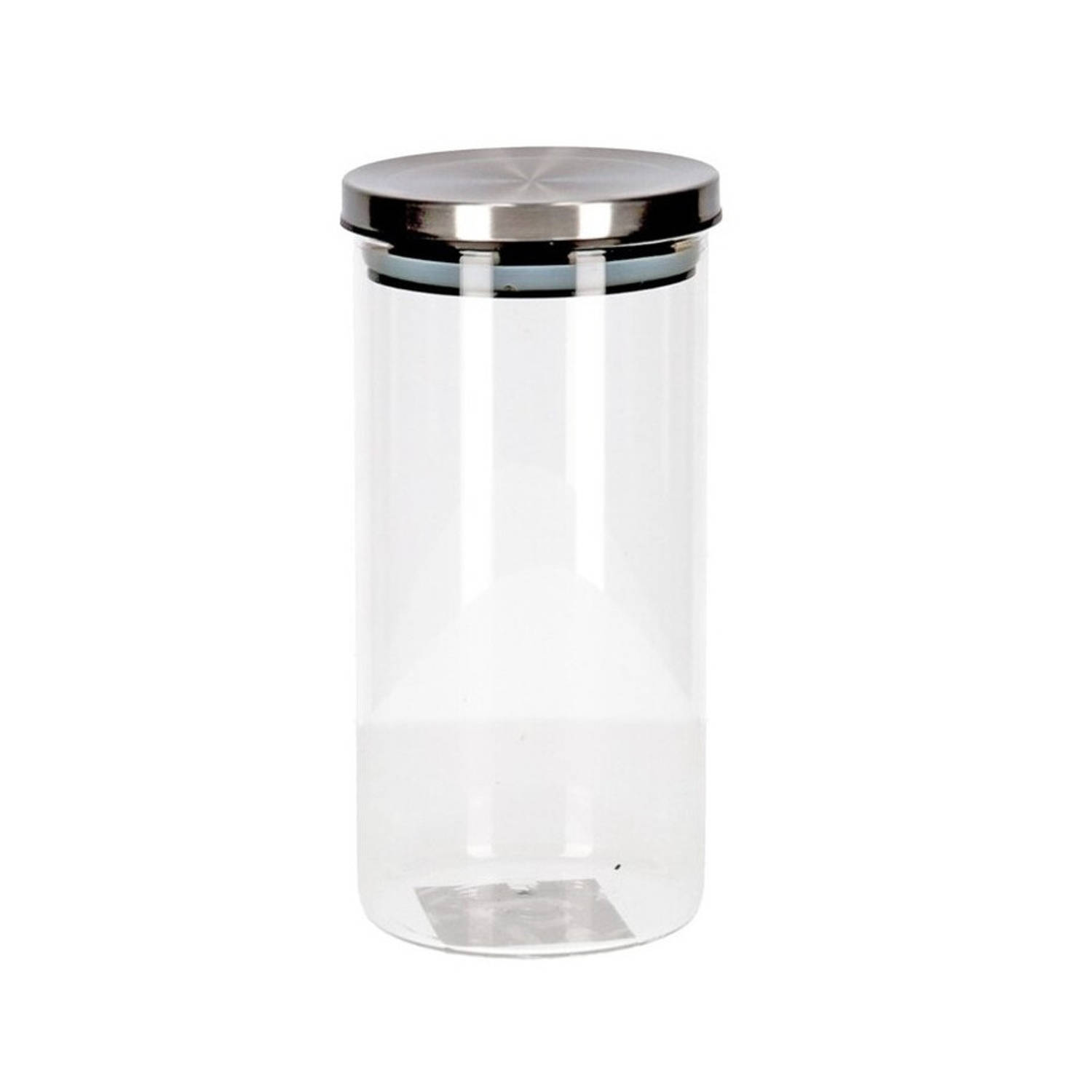 1x transparante bewaarbussen met deksel van glas 1250 ml - Voorraadpot