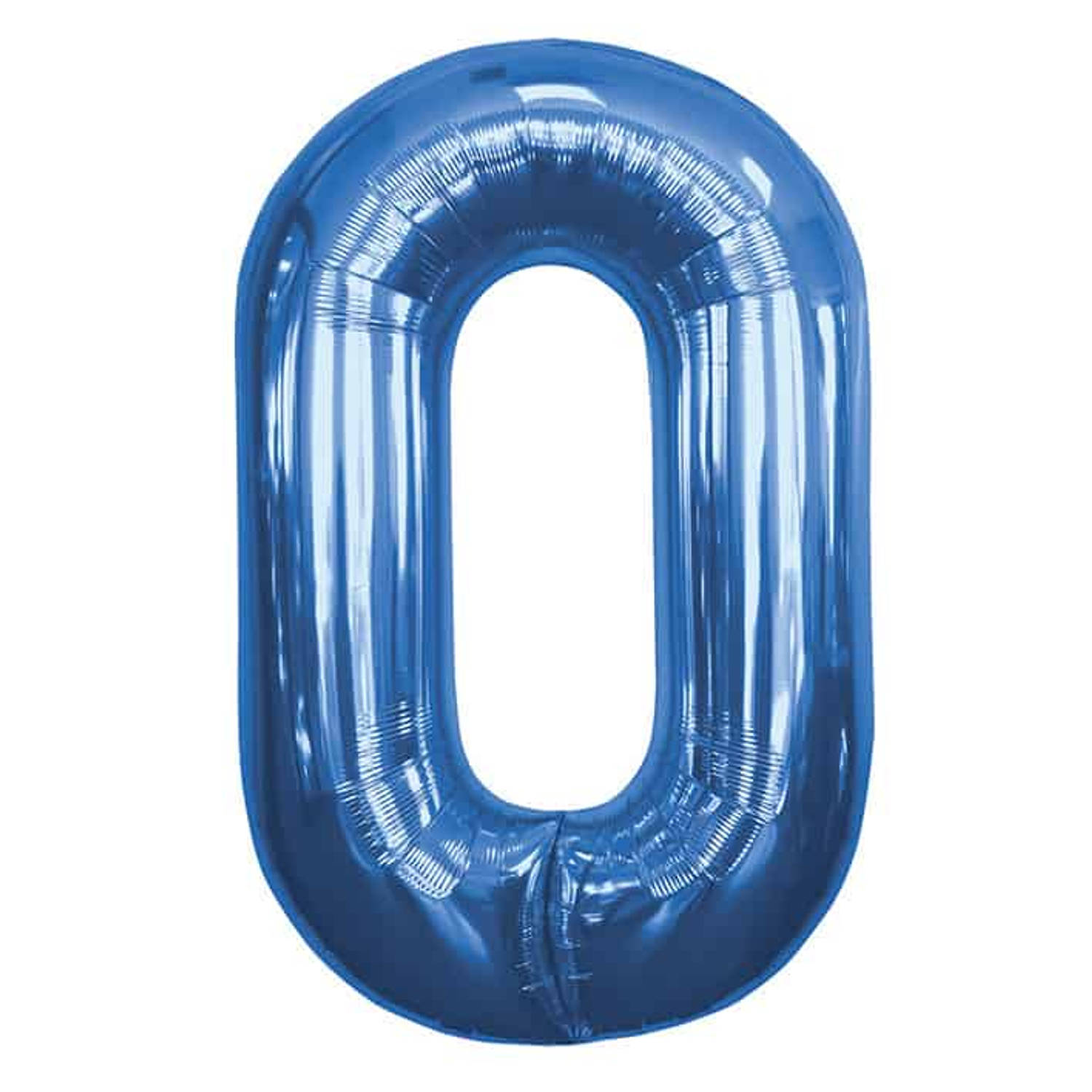 Cijfer 0 Blauw helium 86cm