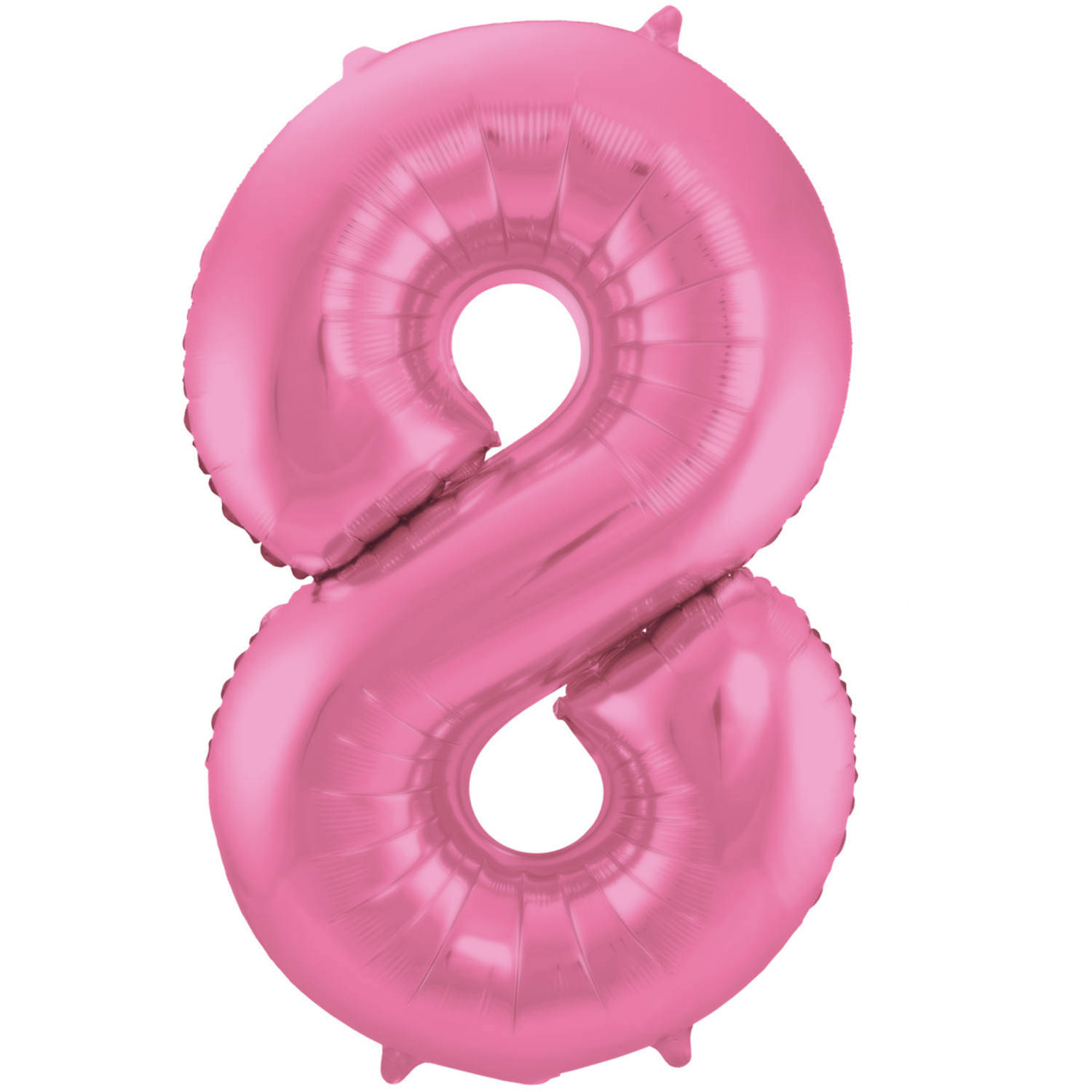 Folat Folie cijfer ballon - 86 cm roze - cijfer 8 - verjaardag leeftijd