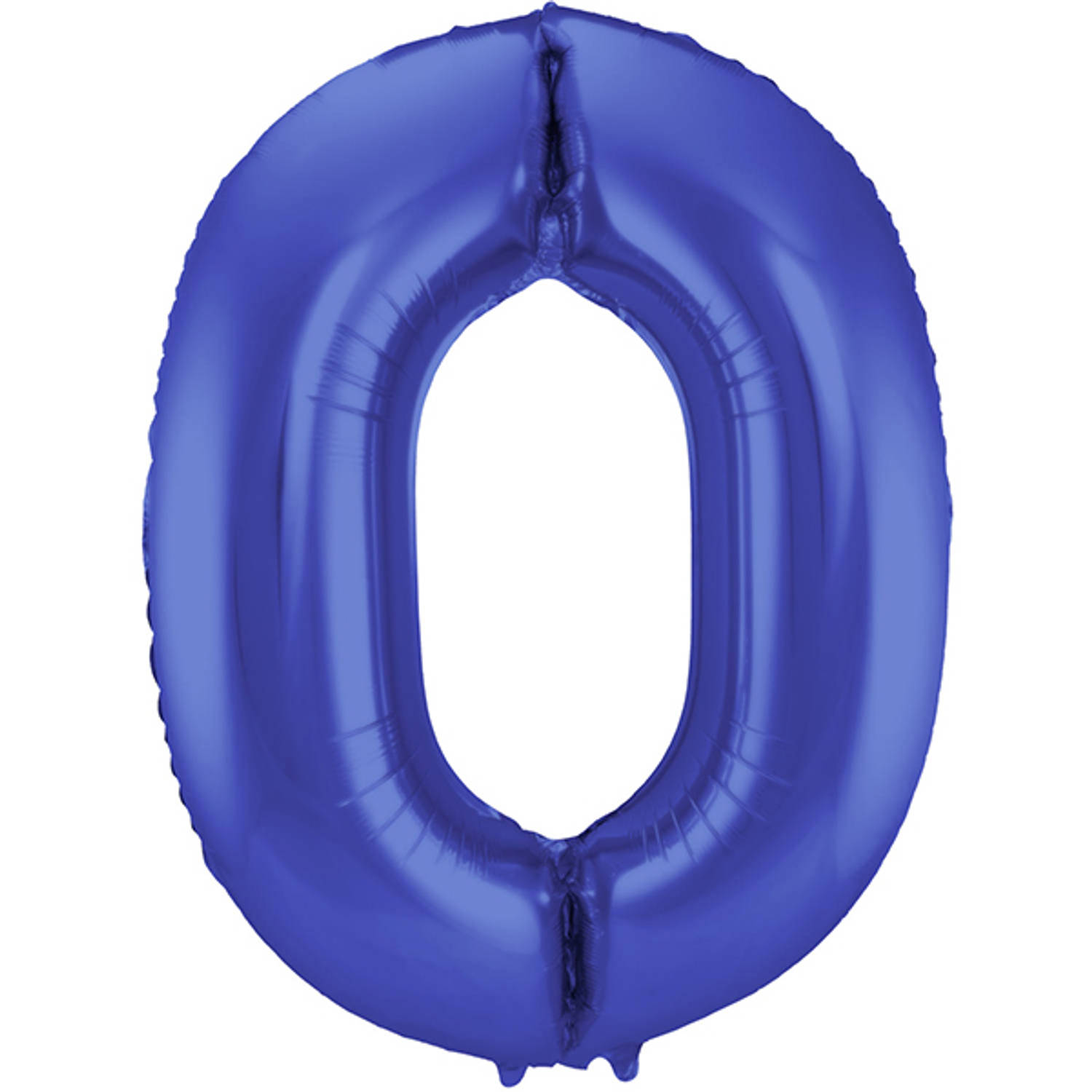 Folat Folie cijfer ballon - 86 cm blauw - cijfer 0 - verjaardag leeftijd