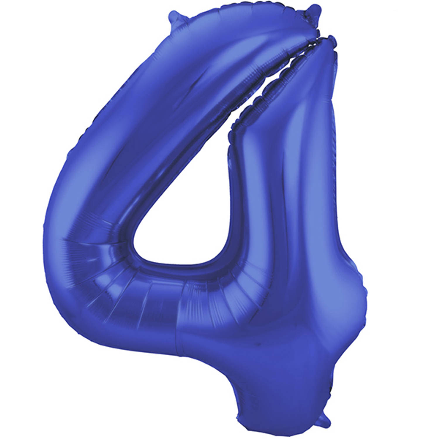 Folat Folie cijfer ballon - 86 cm blauw - cijfer 4 - verjaardag leeftijd
