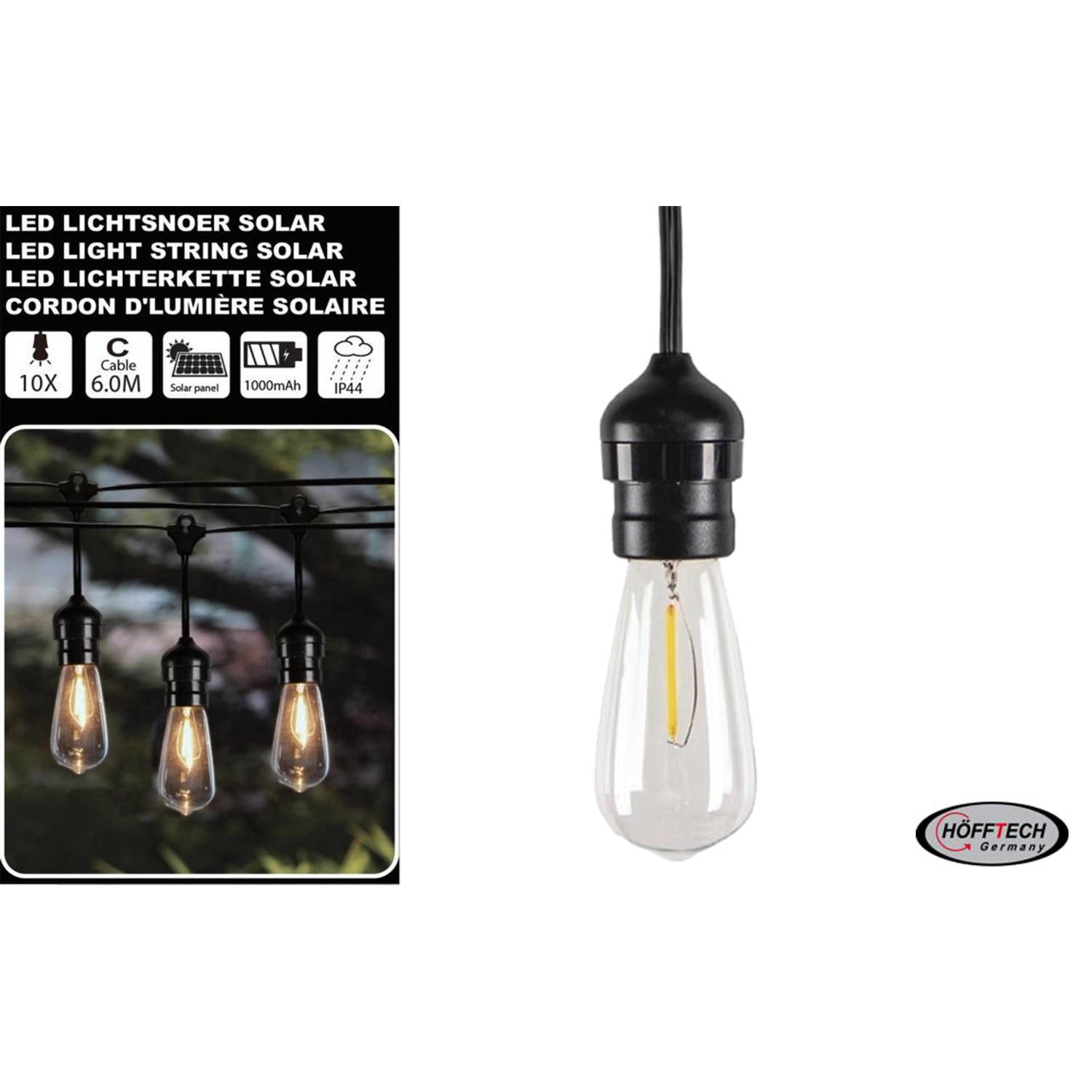 Theseus Billy van Benson Solar LED Lichtsnoer – 10 LED lampen – 6 meter – 1000mAh | Blokker