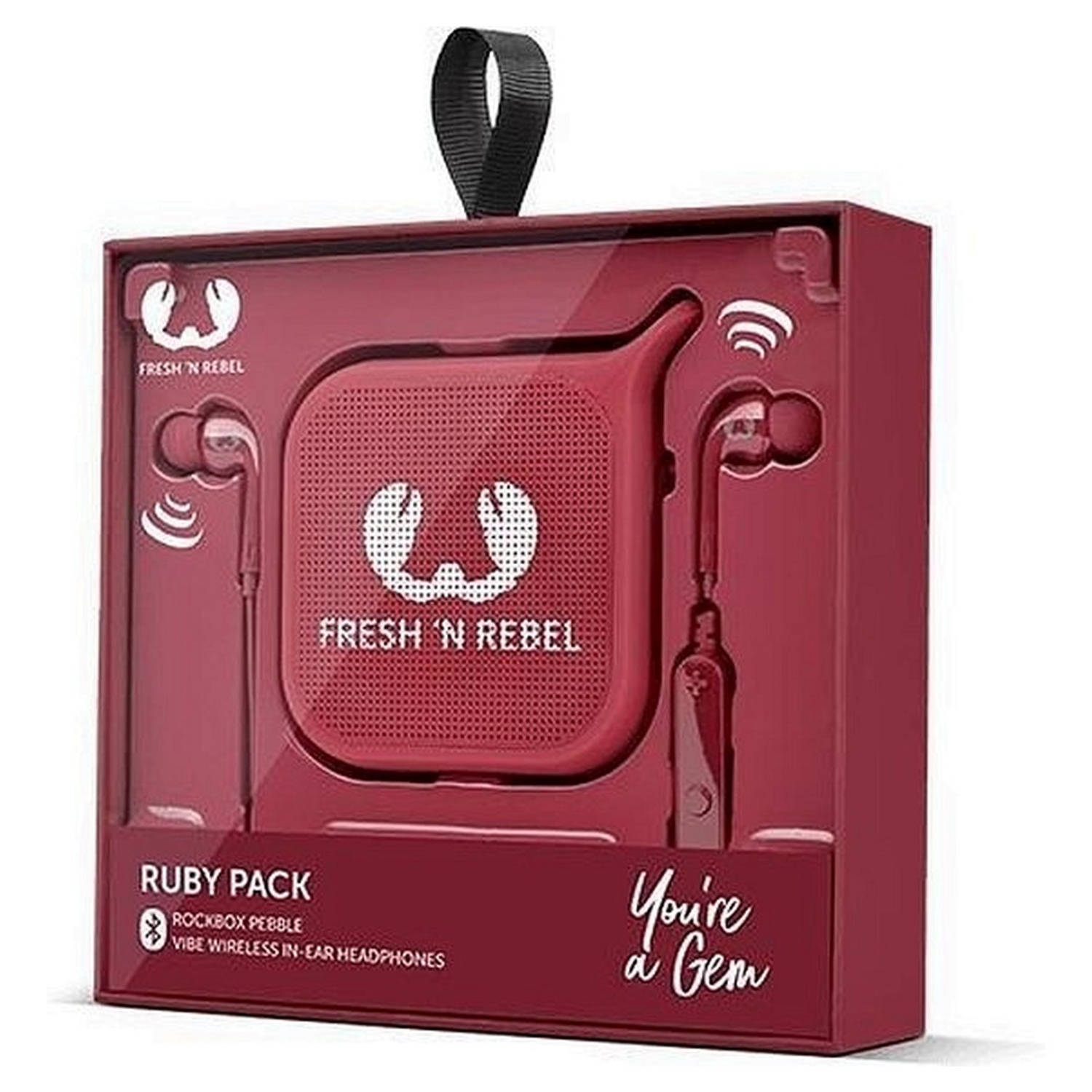 Fresh 'N Rebel Gift Pack Vibe Wireless & Pebble Ruby