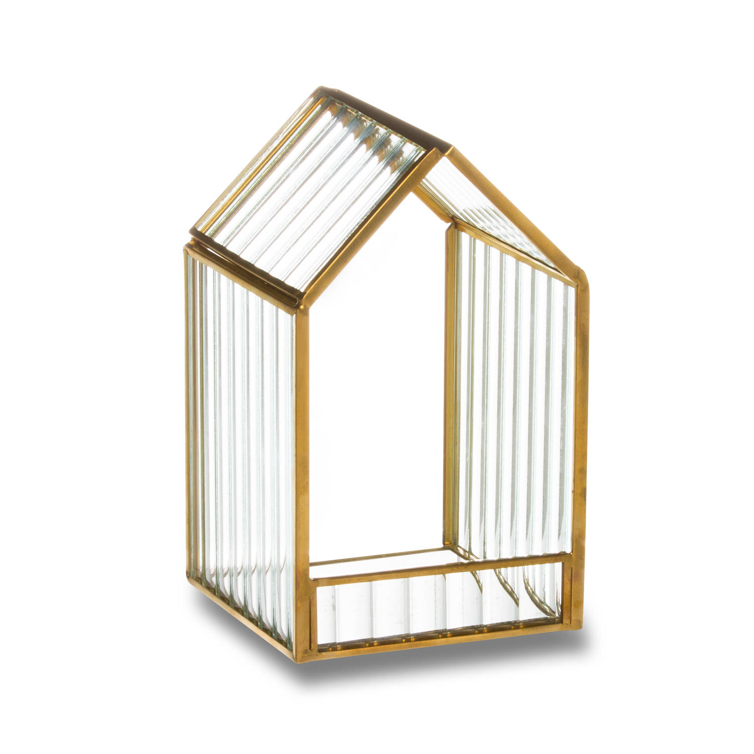 Keelholte lamp binding Blokker theelichthouder huis - 15 cm - goud | Blokker