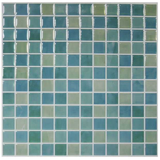 Stickerbehang StickTILES blauw Mosaic 4-pack Wandtegel Sticktiles