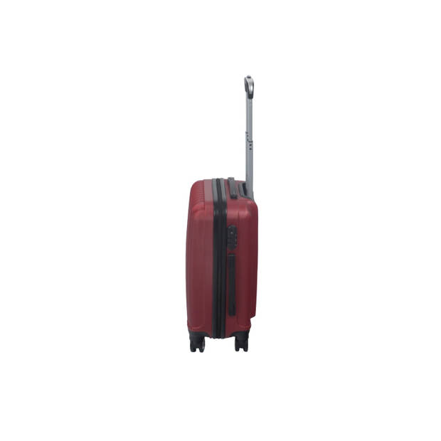 Handbagage koffer 55cm rood 4 wielen trolley met pin slot reiskoffer