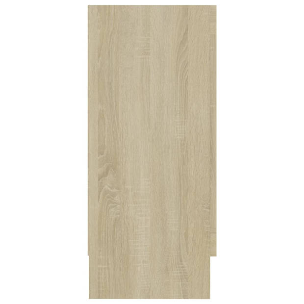 vidaXL Vitrinekast 120x30,5x70 cm bewerkt hout sonoma eikenkleurig