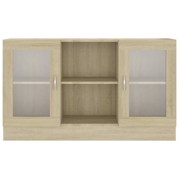 vidaXL Vitrinekast 120x30,5x70 cm bewerkt hout sonoma eikenkleurig