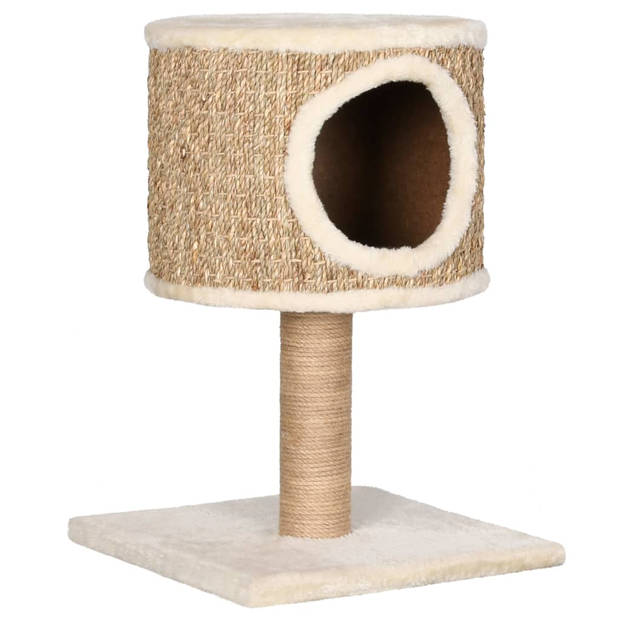 vidaXL Kattenmeubel met huis en krabpaal 52 cm zeegras