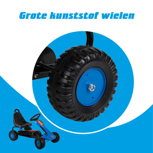 Skelter - Staal - Verstelbaar - Handrem - Max 35 Kilo - 3-4 Jaar - Blauw/ Zwart
