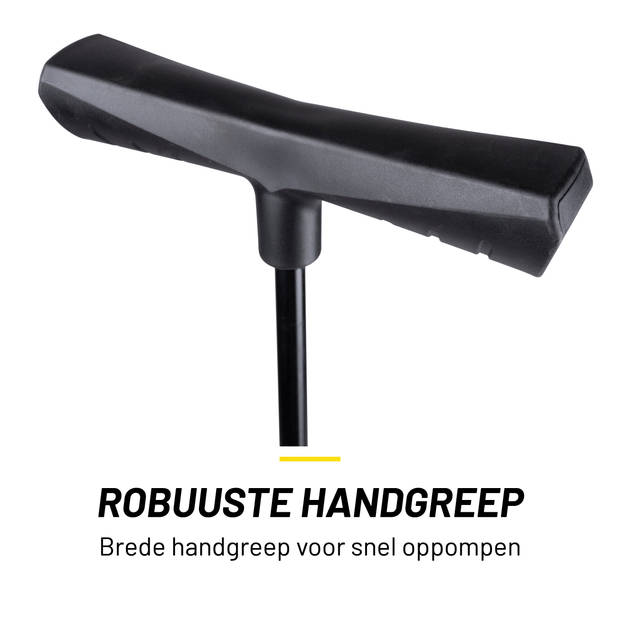 Dunlop Fietspomp met Drukmeter - Fiets Pomp voor Dunlop, Schrader en Frans Ventiel - Staande Pomp Incl. Adaptoren