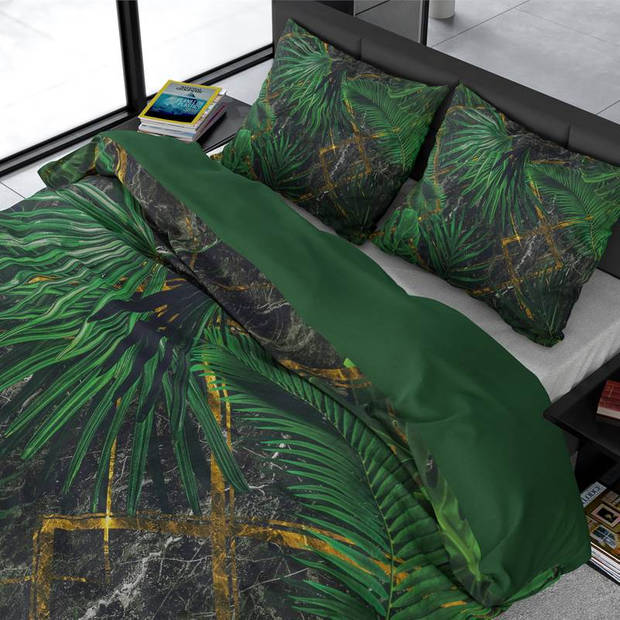 Dreamhouse Bedding Avena dekbedovertrek - Lits-jumeaux (240x200/220 cm + 2 slopen) - Katoen satijn - Green