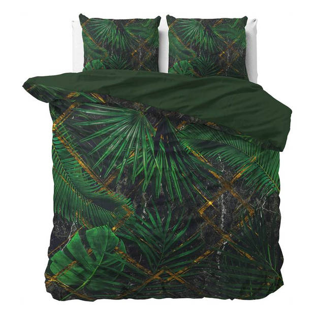 Dreamhouse Bedding Avena dekbedovertrek - Lits-jumeaux (240x200/220 cm + 2 slopen) - Katoen satijn - Green