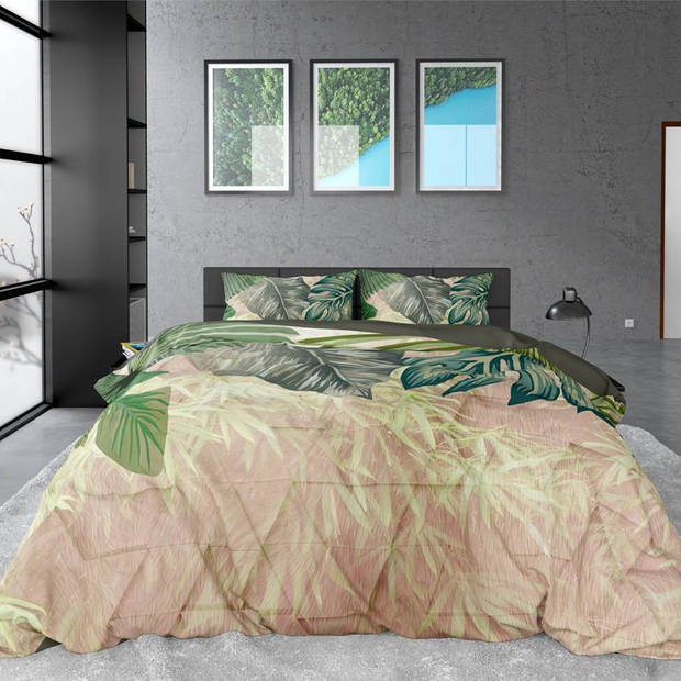 Dreamhouse Bedding Malva dekbedovertrek - Lits-jumeaux (240x200/220 cm + 2 slopen) - Katoen satijn - Green