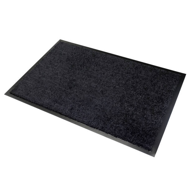 Wicotex Deurmat-schoonloopmat Washclean 40x60cm zwart met rand