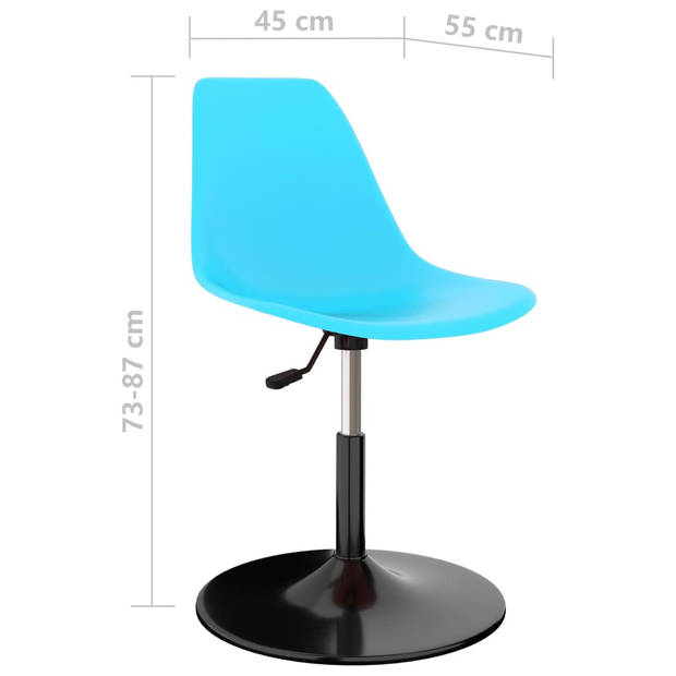 vidaXL Eetkamerstoelen 2 st draaibaar PP blauw