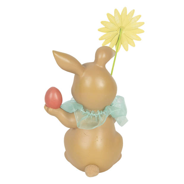 Clayre & Eef Multi Decoratie konijn met bloem 11*9*15 cm 6PR3133
