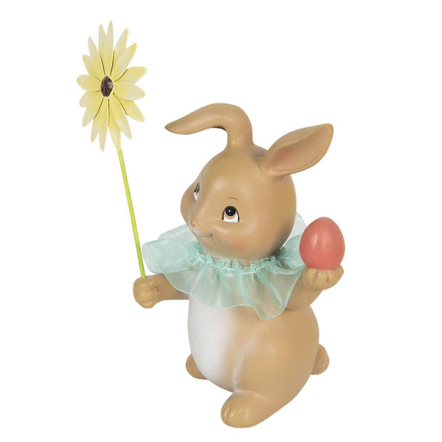 Clayre & Eef Multi Decoratie konijn met bloem 11*9*15 cm 6PR3133