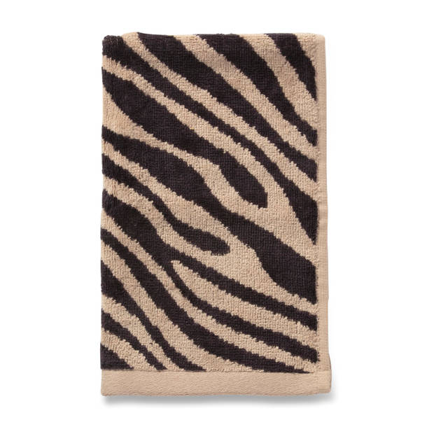 Blokker gastendoek zebra - beige/zwart - 30x50 cm