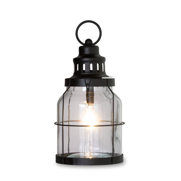 Blokker lantaarn Lexington LED - 34,5 cm - zwart