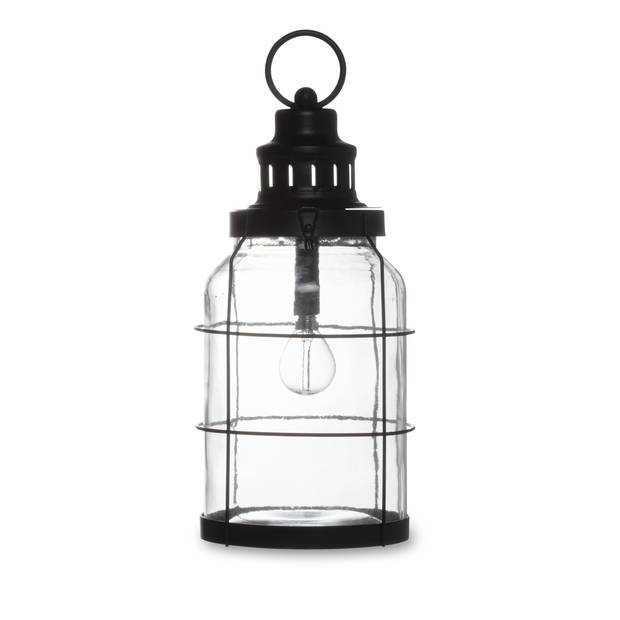 Blokker lantaarn Lexington LED - 40,5 cm - zwart