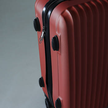 Handbagage koffer 55cm rood 4 wielen trolley met pin slot reiskoffer