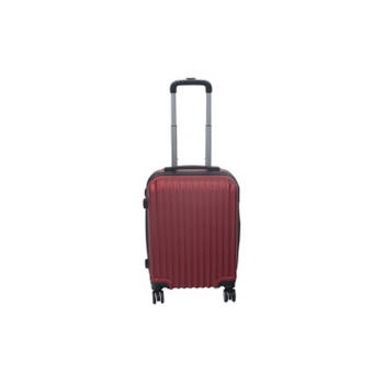 Handbagage koffer 55cm rood 4 wielen trolley met pin slot reiskoffer