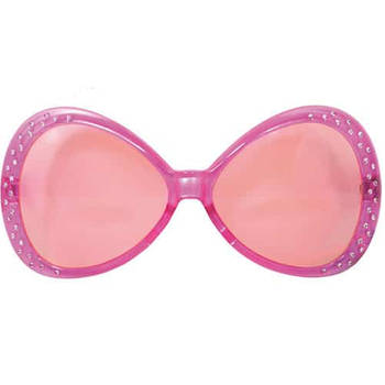 Bril met roze diamant frame