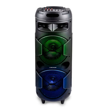Dunlop Bluetooth Speaker MW-538 - met FM-Radio en AUX/MIC Ingang - LED Verlichting - Zwart