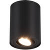 LED Plafondlamp - Plafondverlichting - Trion Cosmin - GU10 Fitting - 1-lichts - Rond - Mat Zwart - Aluminium