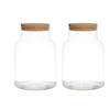 Set van 2x stuks glazen voorraadpotten/snoeppotten vazen van 17.5 x 25 cm met kurk dop - Voorraadpot