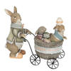 Clayre & Eef Bruine Decoratie konijnen 21*8*11 cm 6PR2334