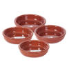 4x Terracotta tapas bakjes/schaaltjes 16 cm en 14 cm - Snack en tapasschalen