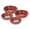 4x Terracotta tapas bakjes/schaaltjes 16 cm en 12 cm - Snack en tapasschalen