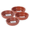 4x Terracotta tapas bakjes/schaaltjes 14 cm en 12 cm - Snack en tapasschalen