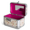 Aluminium sieradenkist/make up koffertje roze 21 x 14 x 21 cm - Make-up dozen