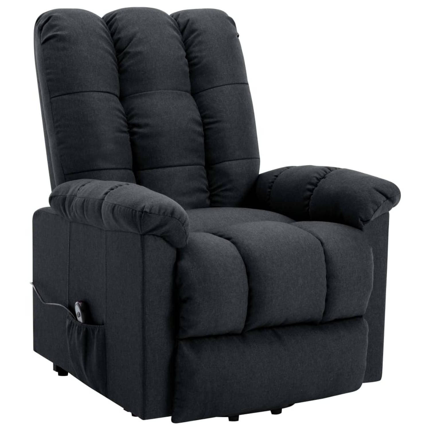 The Living Store Sta-op-stoel stof donkergrijs - Fauteuil
